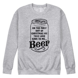 Men's - Instant Message - On The First Day Of Christmas Graphic Fleece Sweatshirt - 1 of 4