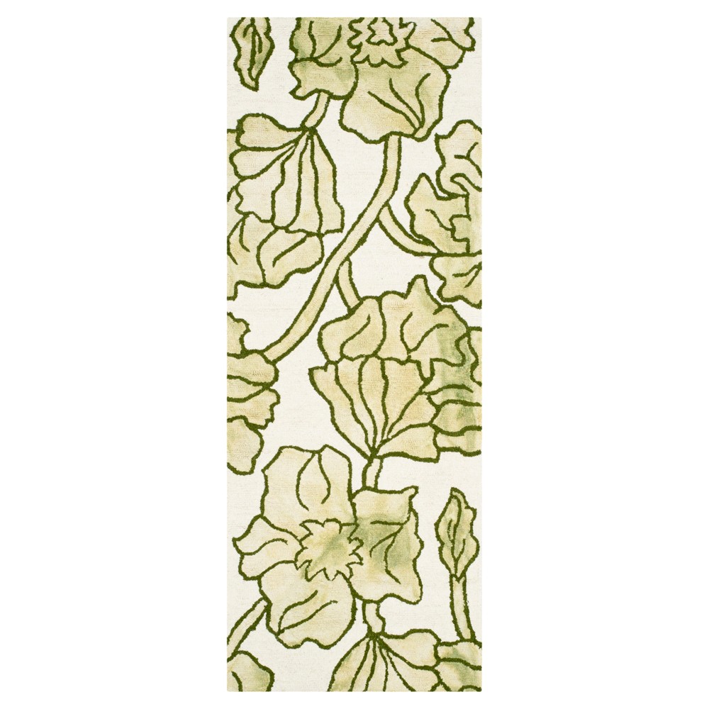 2'3inx6' Haslett Area Rug Ivory/Light Green - Safavieh