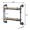 INFURNIC Decorative Wall Shelf Industrial 2-Tier Water Pipe Frame for Display and Storage Stylish Space-Saving, Black, 28.5"*9.5"*24.5" - 4 of 4