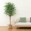 DR.Planzen 5-7FT Artificial Ficus Tree with Black Pot, Realistic Faux Plants Indoor Outdoor Large Fake Tree for Home Decor - 2 of 4