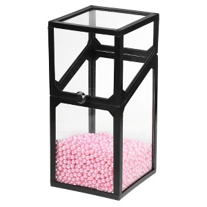 Unique Bargains Dustproof Faux Pearl Clear Makeup Brush Holder with Lid 1 Pc - 1 of 4
