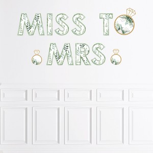 Big Dot of Happiness Boho Botanical Bridal - Peel and Stick Greenery Party Large Banner Wall Decals - Miss to Mrs - 1 of 4