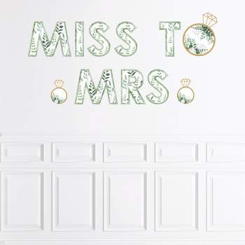 Big Dot of Happiness Boho Botanical Bridal - Peel and Stick Greenery Party Large Banner Wall Decals - Miss to Mrs