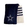 NFL Dallas Cowboys Embossed Logo Faux Shearling Stripe Blanket - 2 of 3