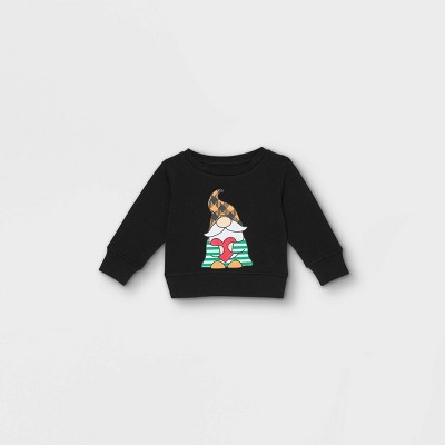 Baby Gnomie Family Holiday Graphic Sweatshirt - Black
