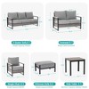 Sonkuki Outdoor Furniture Set Patio Conversation Sofa with Coffee Table Set, All-Weather PE Rattan Couch with Cushion - 3 of 4