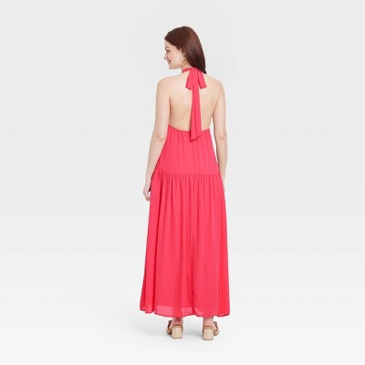 Women's Tie Neck Maxi Dress - A New Day