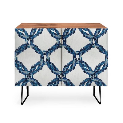 Morgan Kendall Feather Wreaths Walnut Credenza - Deny Designs