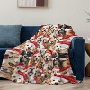 Lomsoe Christmas Puppy Throw Blanket Flannel Throw Blanket, Cute Puppy with Santa Hats Blankets, Super Soft Cozy Throw Blankets for Home Sofa Couch - 2 of 3