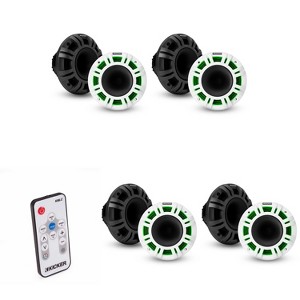Kicker (4) 48KMXL65 6.5" 4-Ohm RGB-LED KMXL Horn-Loaded Marine Coaxial Speakers, Pair w/ LED Remote - 1 of 4