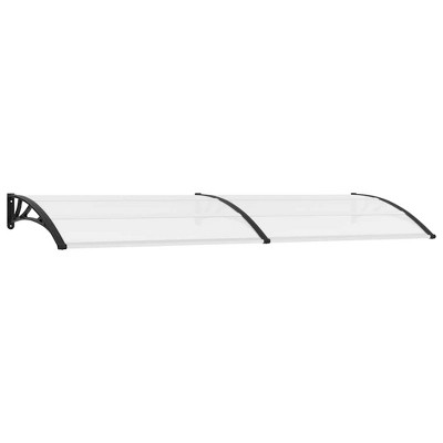 vidaXL Door Canopy Black and Transparent 118.1"x29.5" PC