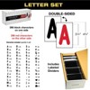 Excello Global Products Swinging Changeable Message Sign: 36" x 48" Sign , 792 Double Sided Letters/Storage Box. Black Board/Letter Board (Black Legs) - 3 of 4