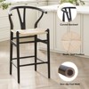 FURNIinspire Dining Chair, Morden Style, Weave Counter Height Bar Stool for Kitchen Island and Dining Room, Beige, 20"*17.5"*39.4" - 4 of 4
