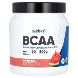 Nutricost Performance, BCAA, Watermelon, 1.2 lb (540 g) - 1 of 2