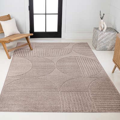 JONATHAN Y Nordby High-Low Geometric Arch Scandi Striped Indoor/Outdoor Area Rug
