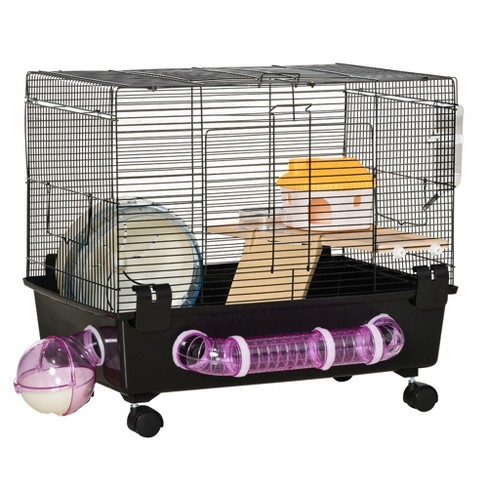 Large Hamster Mouse Cage Mice Pet with Water Bottle House Tubes Wheel  Platforms