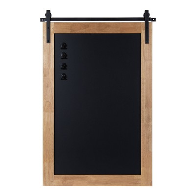 Rustic Brown and Black Magnetic Wood Framed Chalkboard