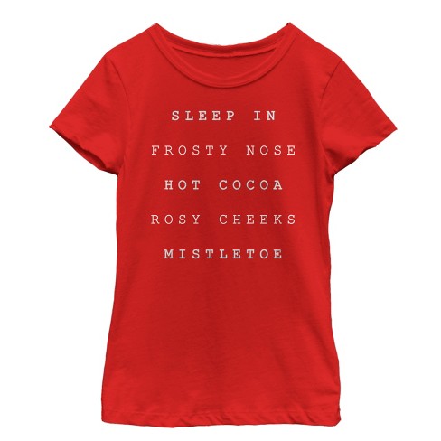 Girl's CHIN UP Christmas Cozy Checklist T-Shirt - image 1 of 4