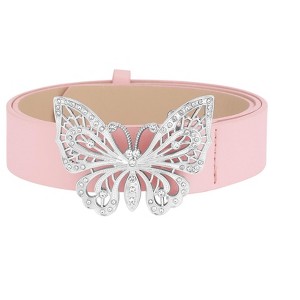 INSPIRE CHIC Women's Fashion Versatile Rhinestone Butterfly Buckle Belt - 1 of 4