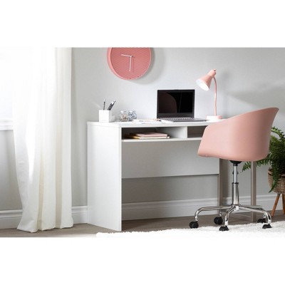 Pink and Chrome Swivel Task Chair with Fixed Arms