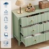 47.2" Fluted Dresser, 6-Drawer Wood Dresser for Bedroom, Modern Chest of Drawers, Storage Organizer Cabinet for Living Room, Hallway, Entryway - 3 of 4