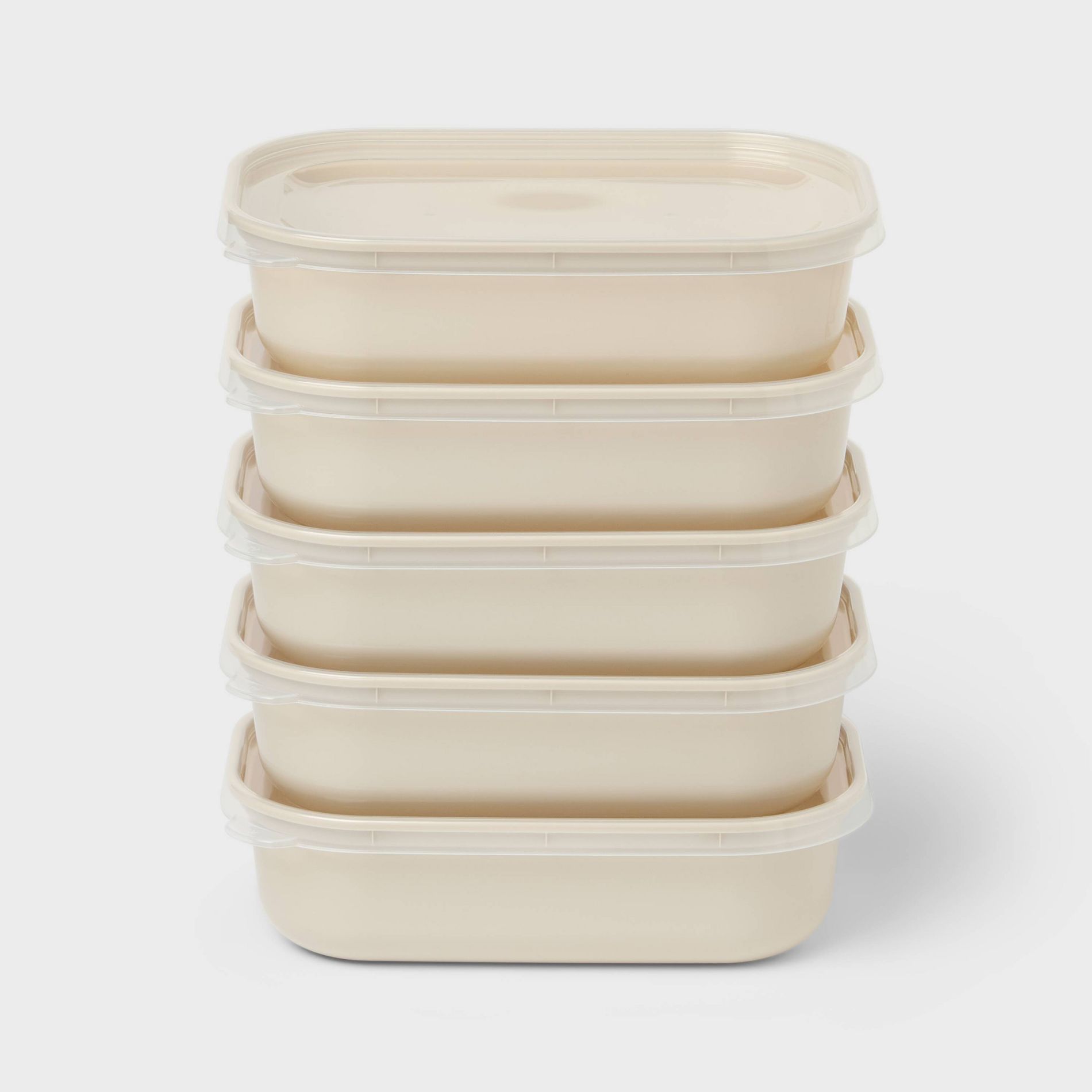 10pc (Set of 5) Single Compartment Plastic Meal Prep Container Set - Room Essentials™