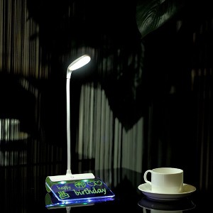 LINSAY SMART LAMP with Led Message Notepad and 2 USB Slot charging port - Green - 1 of 4