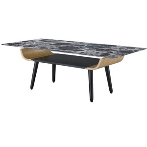 NicBex 47 Inch Rectangle Coffee Table with Marble Texture Tabletop and Open Shelf for Living Room,Dining Room,Bedroom - 1 of 4