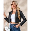 Coolmee Women's Blazer Sleeve Open Front Blazers Slim Fit Casual Work Lightweight Suit Jacket - 4 of 4
