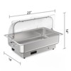 Electric Chafing Dish Buffet Set with Temperature Control, 9QT Roll Top Stainless Steel Food Servers  Pan for Parties Catering and Weddings - 3 of 4