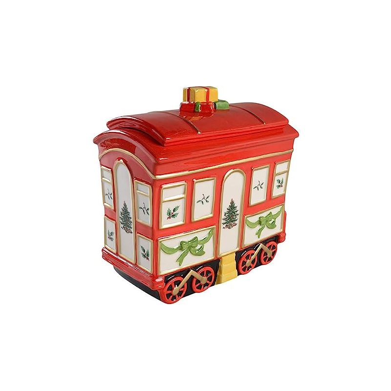 Spode Christmas Tree Train Car with Lid, 8.5", 1 of 4