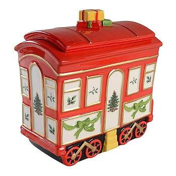 Spode Christmas Tree Train Car with Lid, 8.5"