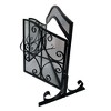 KWPZQEB 43" W Fireplace Screen, Iron Panel Fire Place Cover with 2 Doors & Mesh Design, Spark Guard Cover with Symmetric Scroll Fire for Indoor, Black - 4 of 4