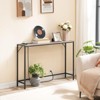 Itopfox Narrow Sofa Table with Power Station, Simple Style Console Table for Living Room, Hallway, Entryway, Foyer in Greige and Black - 2 of 4