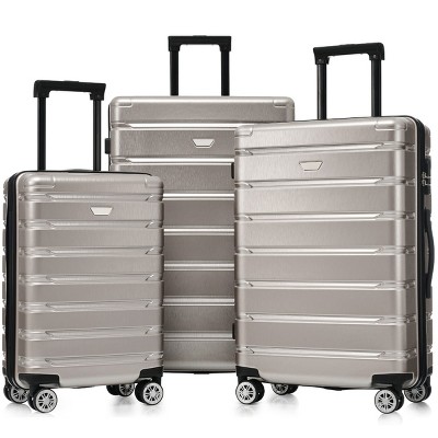 3 Piece Luggage Set with Spinner Wheels Expandable ABS+PC Hardside Suitcases for Travel 20/24/28 Inch - Cuddlewood