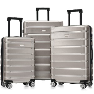3 Piece Luggage Set with Spinner Wheels Expandable ABS+PC Hardside Suitcases for Travel 20/24/28 Inch - Cuddlewood - 1 of 4
