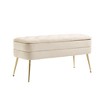 Upholstered Fabric Storage Ottoman with Safety Hinge, Entryway Padded Footstool, Storage Bench for Living Room & Bedroom - 4 of 4