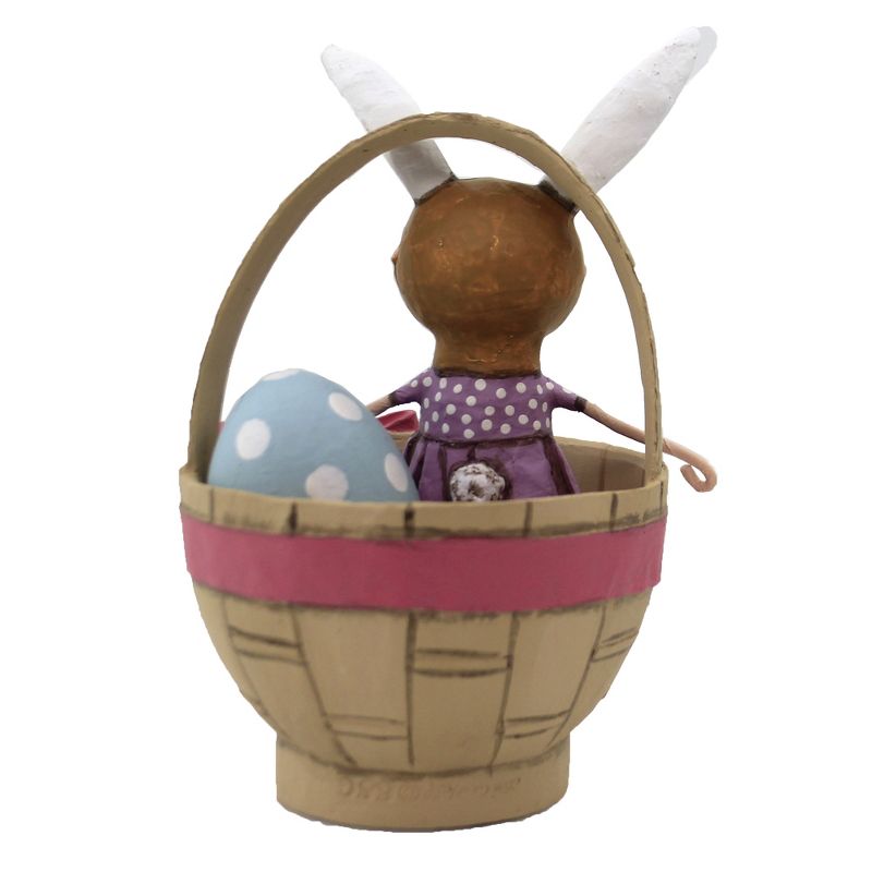 Lori Mitchell 6.5 Inch Easter Greetings Bunny Ears Basket Egg Figurines, 3 of 4