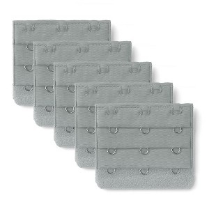 Allegra K Women's 3 Hook 3 Row Stretchy Bra Strap Extenders Hooks Bra Band - 1 of 4