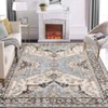 Area Rug with Rubber Backing Vintage Washable Rug Soft Foldable Carpet Low Pile Boho Rugs - 2 of 4