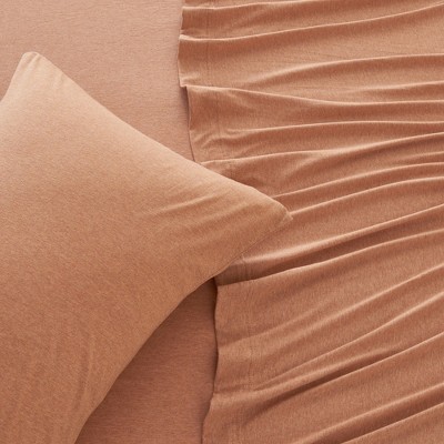 Terracotta Twin XL Jersey Knit Cotton Blend Sheet Set
