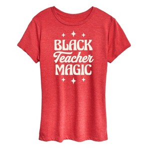 Women's - Instant Message - Black Teacher Magic Short Sleeve Graphic T-Shirt - 1 of 4
