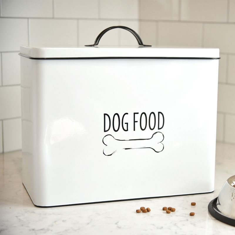 Outshine Co White Farmhouse Pet Food Bin - Can Be Personalized, 4 of 9
