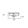 HomeRoots 58" Ivory and Gold Wood Square Coffee Table With Shelf - 3 of 4
