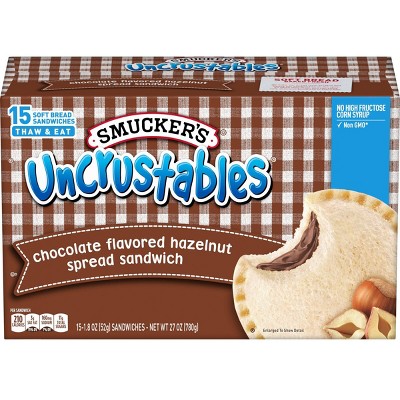Smucker's Uncrustables Chocolate Flavored Hazelnut Spread Frozen Sandwich - 27oz/15ct