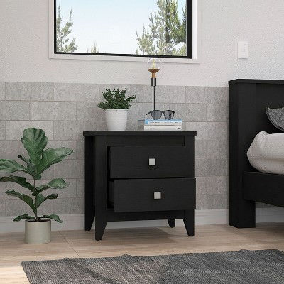 NicBex Nightstand with 2 Drawers,Different Sizes Bedside Table with Sturdy Wooden Frame,Modern Side Table for Bedroom,Living Room