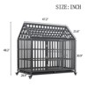 FURNIinspire Pet Crates and Houses Heavy Duty Dog Crate, Durable Versatile and Portable, with 4 Lockable Wheels, Black, 47.2"*28.9"*48.2" - 2 of 4