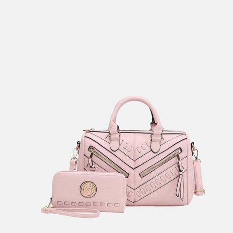MKF Collection Lara Women’s Satchel Bag Spacious Handbag with Matching Wallet by Mia K