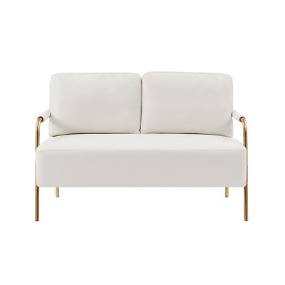 NicBex Upholstered Loveseat Sofa with Removable Back Cushion Modern Loveseat Couch with Metal Legs 2-seater Sofa Couch for Bedroom,Living Room
