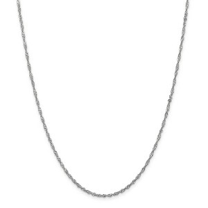 Black Bow Jewelry 1.6mm 14k White Gold Diamond Cut Singapore Chain Necklace - 1 of 4